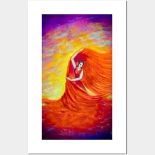 Spanish dancer in red dress Posters and Art